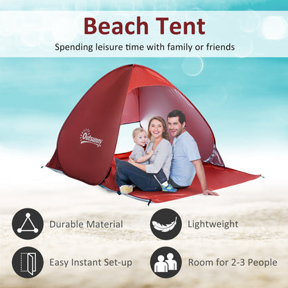 Pop-up Portable Beach Tent-Red