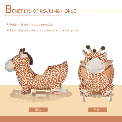 Homcom Kids Rocking Horse Toys Giraffe Seat With Sound Toddlers Baby Toy