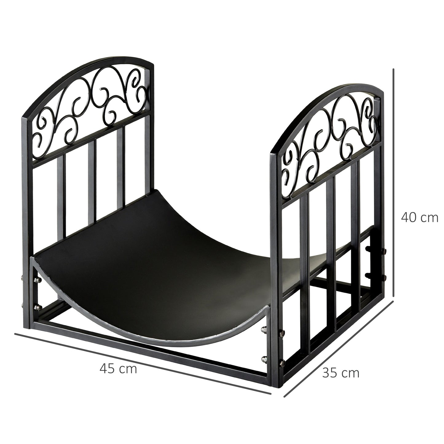 Iron Arched Log Rack Black