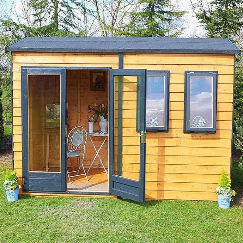 Shire Drayton 7' 3" x 11' 9" Reverse Apex Garden Studio - Premium Dip Treated Tongue & Groove