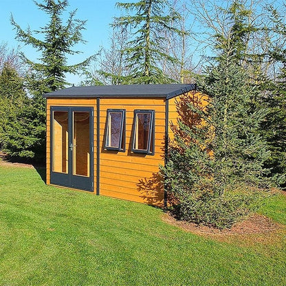 Shire Drayton 7' 3" x 11' 9" Reverse Apex Garden Studio - Premium Dip Treated Tongue & Groove