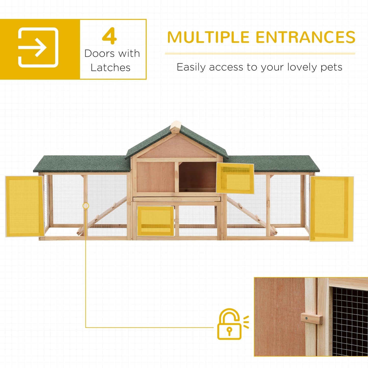 PawHut Deluxe Rabbit Hutch Outdoor