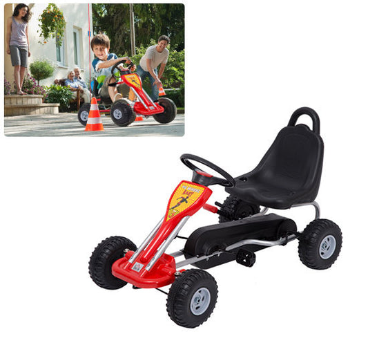 Kids Ride on Pedal Go Kart W/Hand Brake-Red