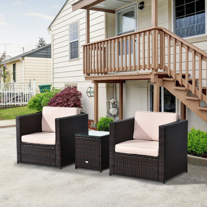 2 Seater Rattan Sofa Furniture Set W/Cushions