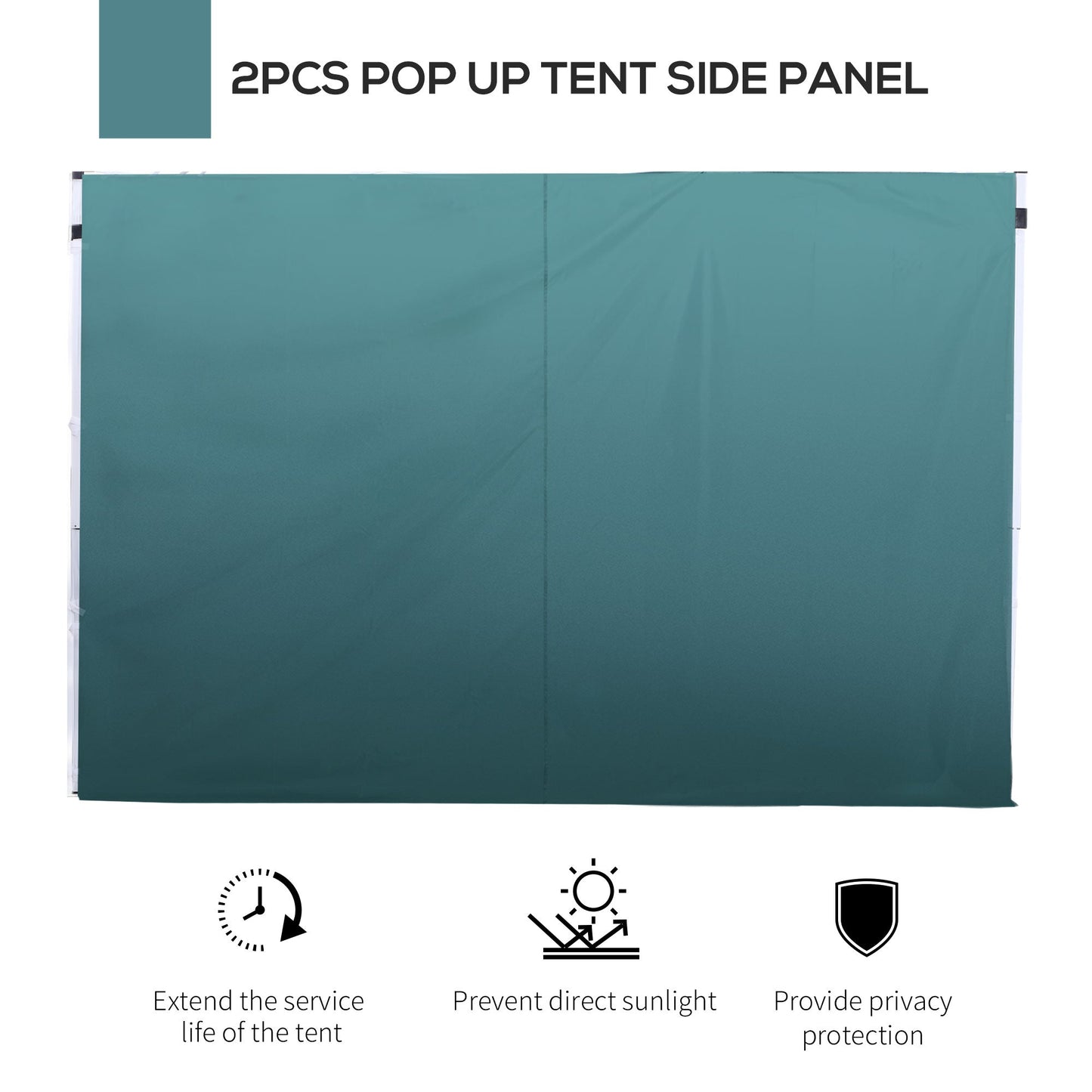 3 Meters Gazebo Replaceable Exchangeable Side Panel Wall Panels Walls With Window 3 colours Green