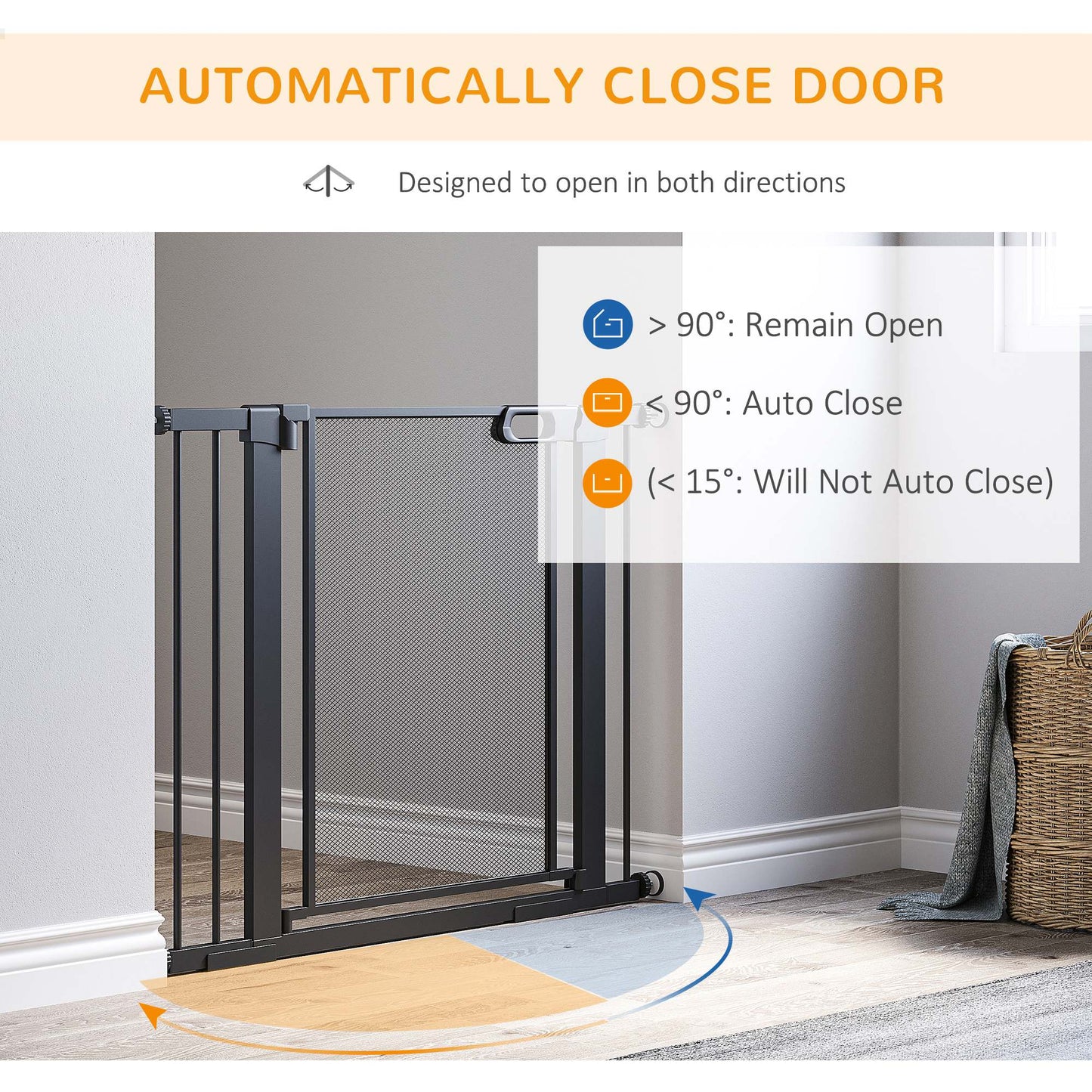 PawHut Pressure Fit Safety Gate for Doors and Stairs