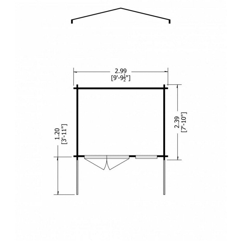 Shire Glenmore 9' 9" x 7' 10" Apex Log Cabin - Premium 28mm Cladding Tongue & Groove with Assembly