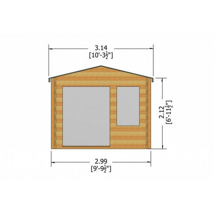 Shire Glenmore 9' 9" x 7' 10" Apex Log Cabin - Premium 28mm Cladding Tongue & Groove