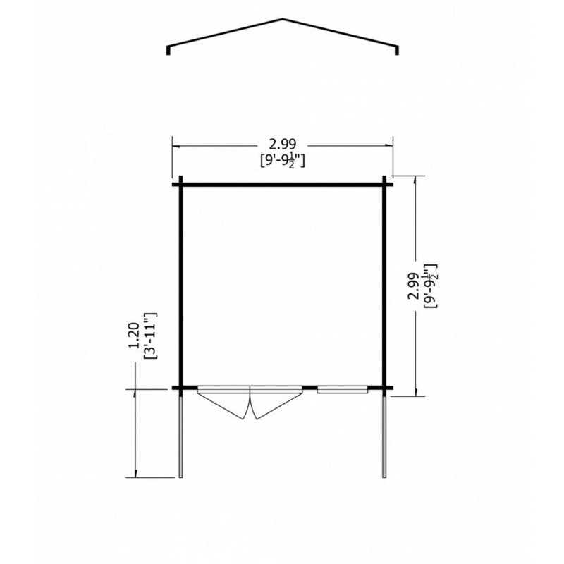 Shire Glenmore 9' 9" x 9' 9" Apex Log Cabin - Premium 28mm Cladding Tongue & Groove with Assembly