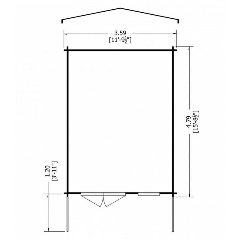 Shire Glenmore 11' 9" x 15' 8" Apex Log Cabin - Premium 28mm Cladding Tongue & Groove