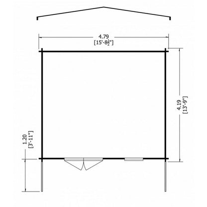 Shire Glenmore 15' 8" x 13' 8" Apex Log Cabin - Premium 28mm Cladding Tongue & Groove with Assembly