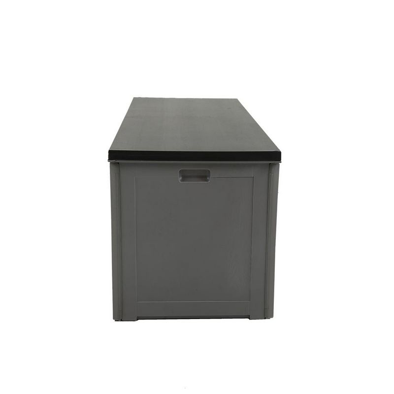 Plastic Outdoor Storage Box 390 Litres Extra Large - Grey & Black Essentials by Wensum