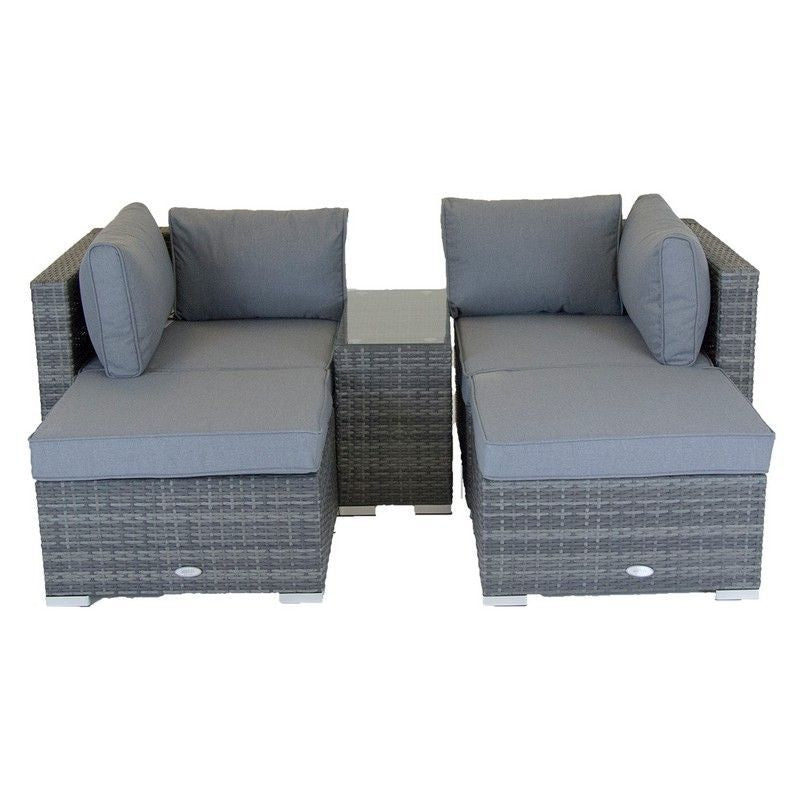 Classic Rattan Garden Relaxer Set by Wensum - 2 Seats Grey