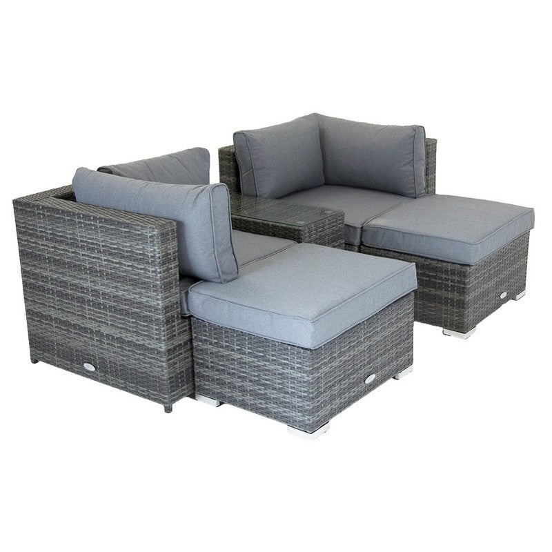 Classic Rattan Garden Relaxer Set by Wensum - 2 Seats Grey