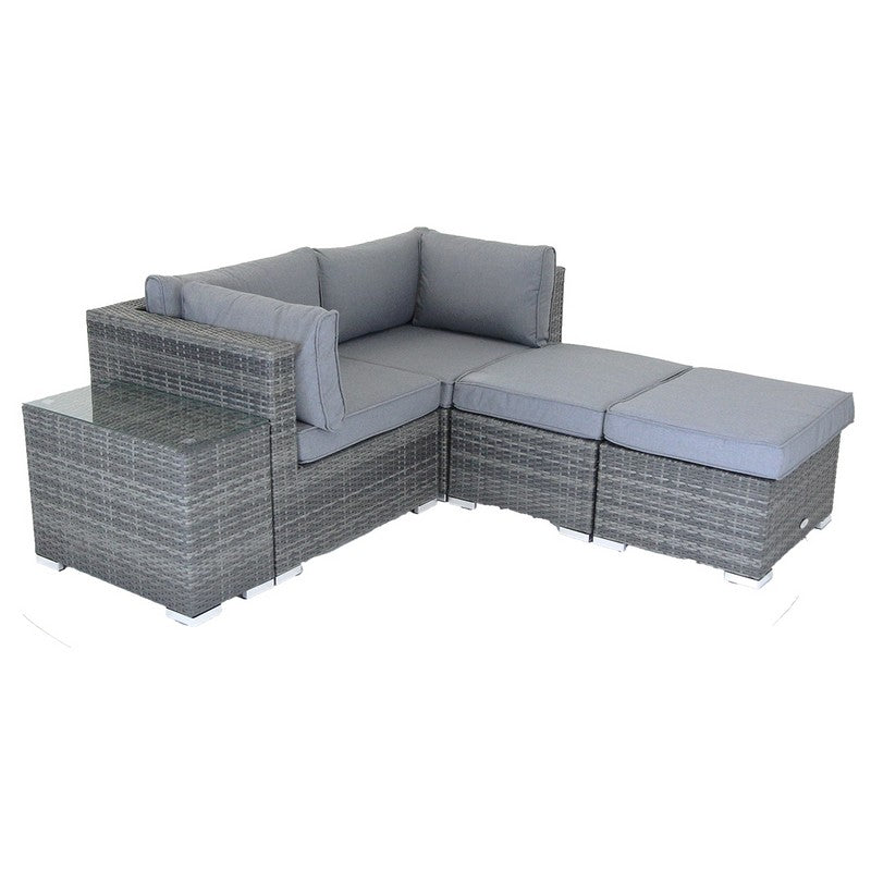 Classic Rattan Garden Relaxer Set by Wensum - 2 Seats Grey