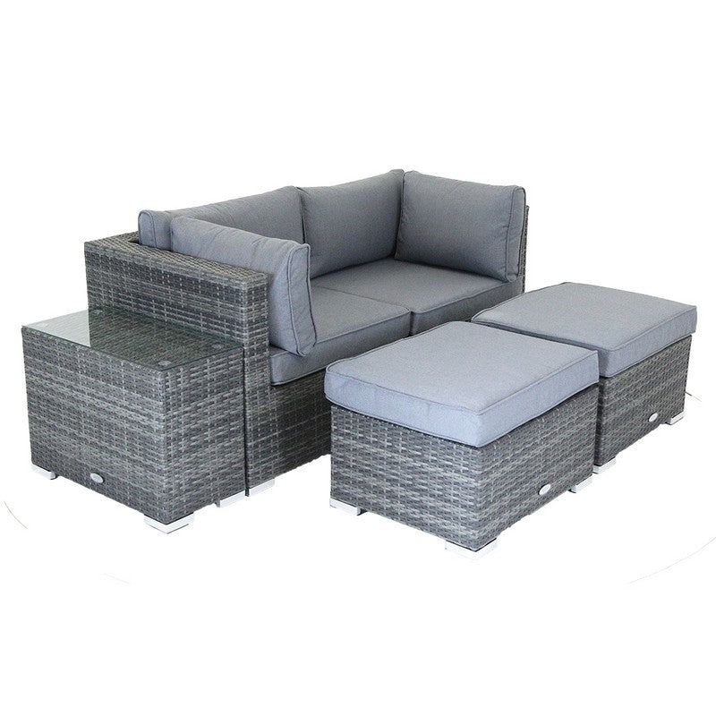 Classic Rattan Garden Relaxer Set by Wensum - 2 Seats Grey