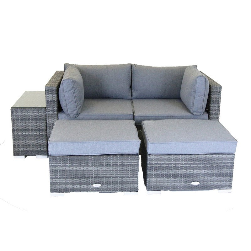 Classic Rattan Garden Relaxer Set by Wensum - 2 Seats Grey