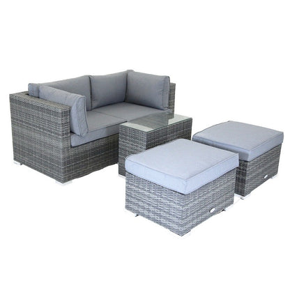 Classic Rattan Garden Relaxer Set by Wensum - 2 Seats Grey