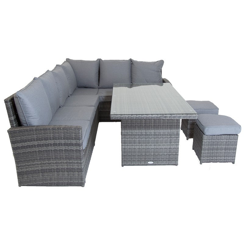 Classic Rattan Garden Furniture Set by Wensum - 6 Seats Grey