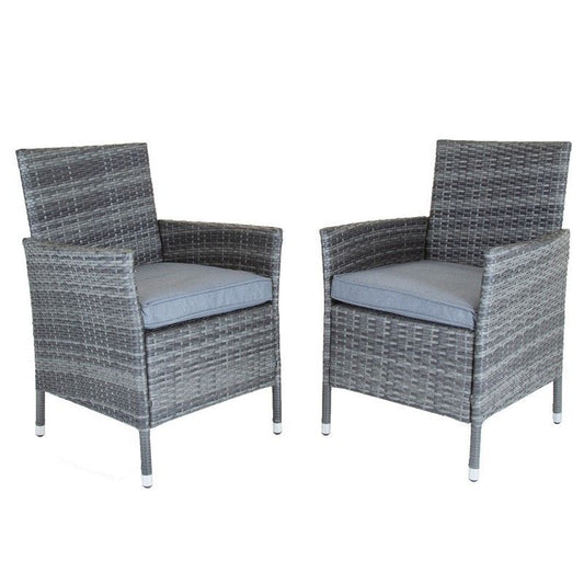 Napoli Rattan Garden Chair Set by Wensum - 2 Seats Grey