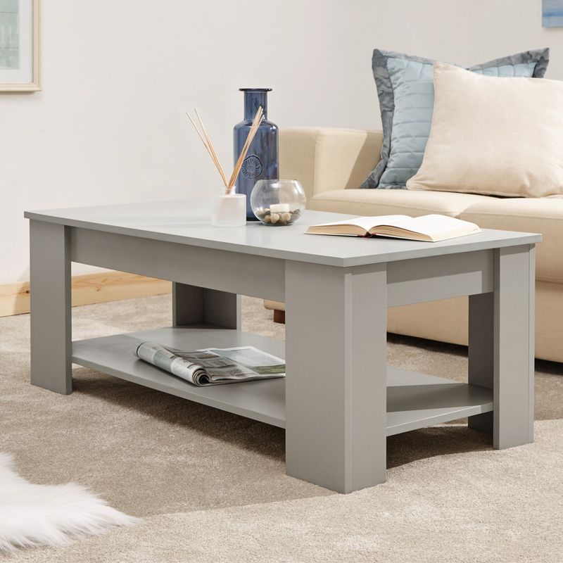 Ember Extending Coffee Table Grey 1 Shelf 105cm