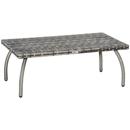 PE Wicker Rattan Garden Coffee Table - Mixed Grey