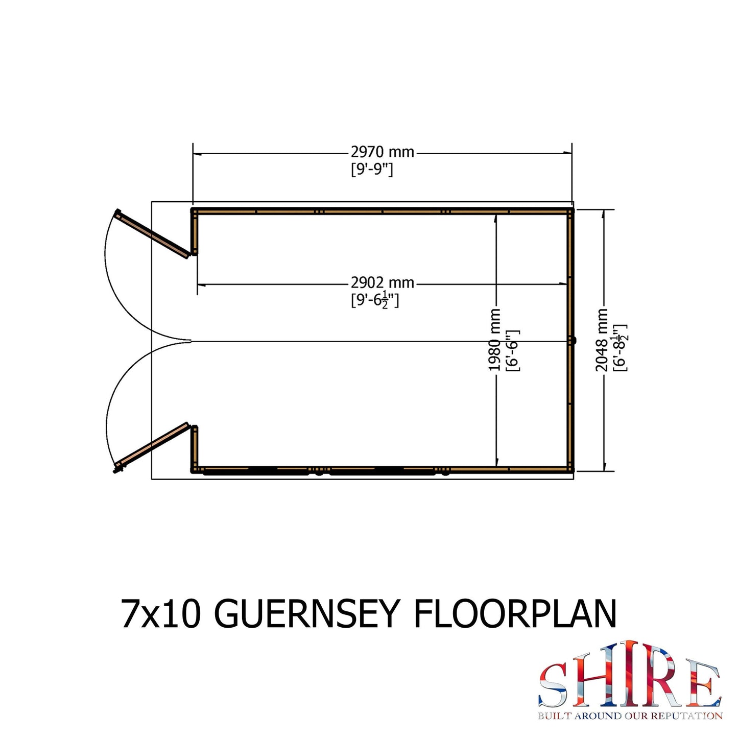 Shire Guernsey 7' x 10' 11" Apex Shed - Premium Dip Treated Shiplap