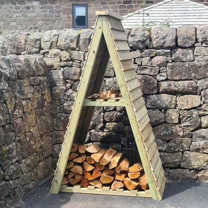 Triangular Garden Log Store by Churnet Valley