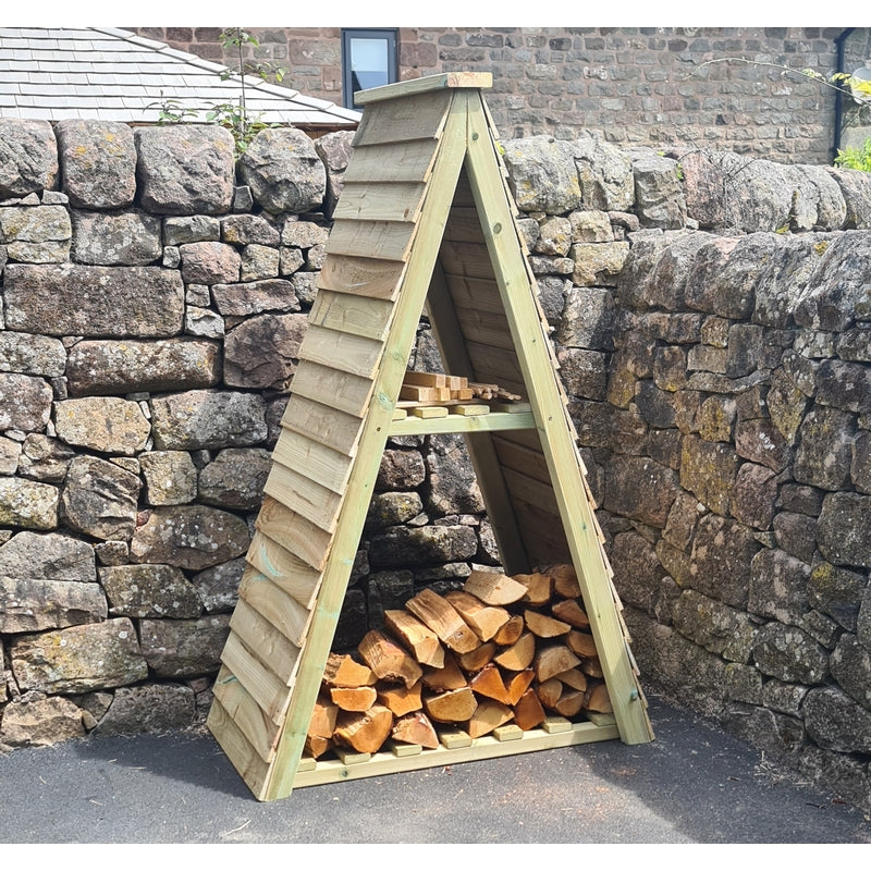 Triangular Garden Log Store by Churnet Valley