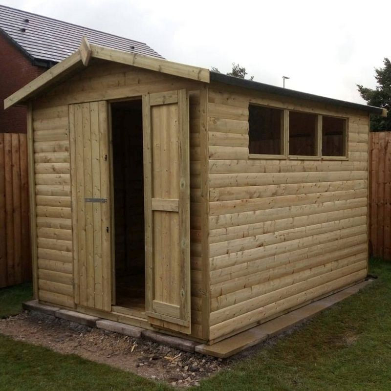 Deluxe 10’ x 8’ Garden Apex Shed by Churnet Valley Pressure Treated