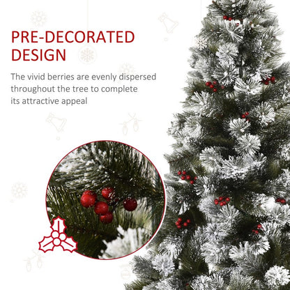 5ft Christmas Tree Artificial - White Frosted Green 184 Tips