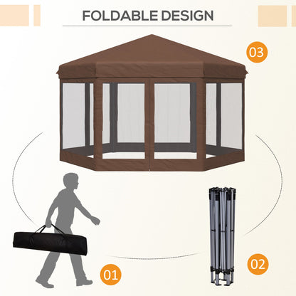 3m x 3.5m Hexagonal Pop Up Gazebo