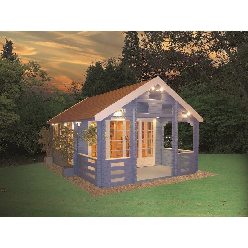 Shire Glentress 12' 9" x 17' 8" Apex Log Cabin - Premium 44mm Cladding Tongue & Groove