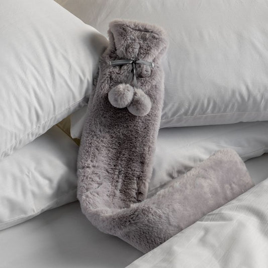 Hamilton McBride Grey Long Rabbit Fur Hot Water Bottle