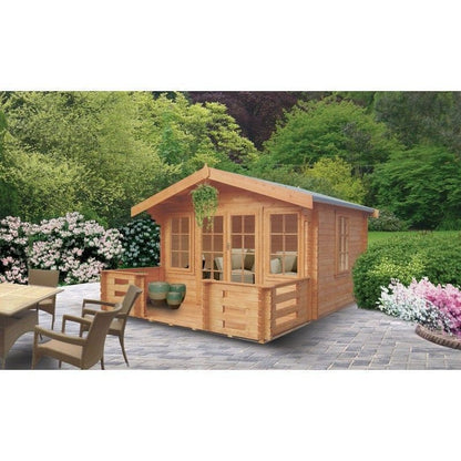 Shire Grizedale 11' 9" x 15' 8" Apex Log Cabin - Premium 28mm Cladding Tongue & Groove