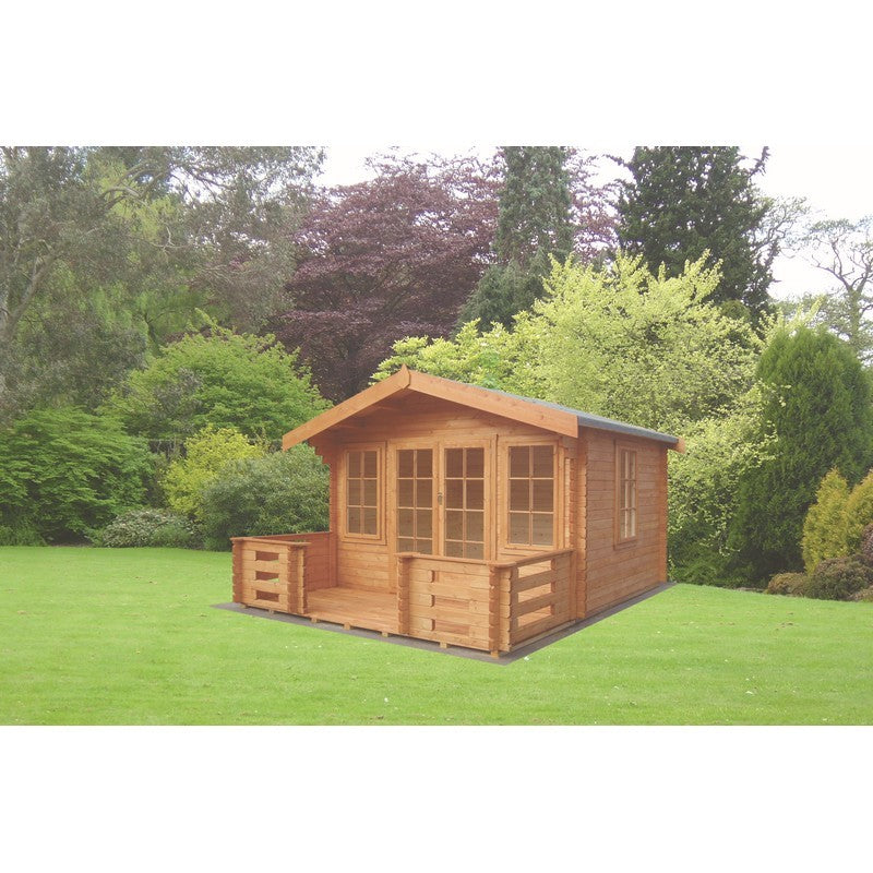 Shire Grizedale 15' 6" x 9' 9" Apex Log Cabin - Premium 44mm Cladding Tongue & Groove