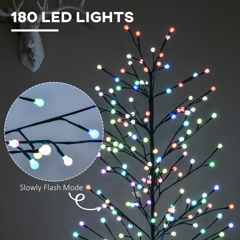 6ft Artificial Tree Light with 180 Colour LED Light for Home Party