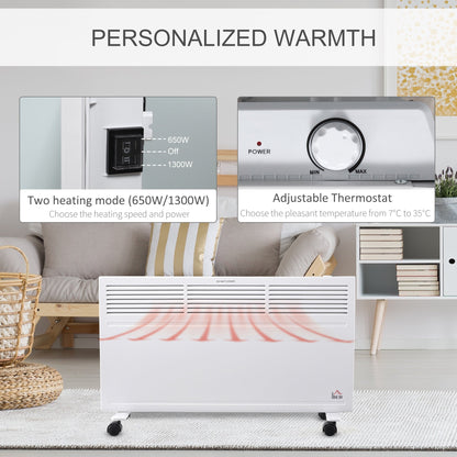 Convector Radiator Heater Freestanding or Wall-mounted Portable Electric Heating with 2 Heat Settings