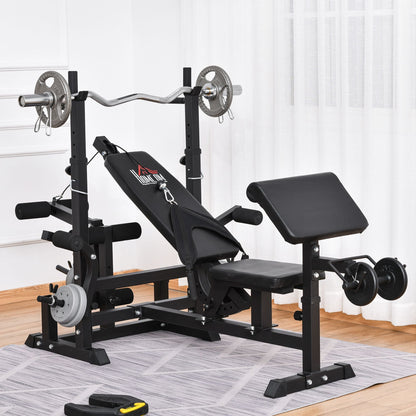 Multi-Exercise Full-Body Weight Rack with Bench Press