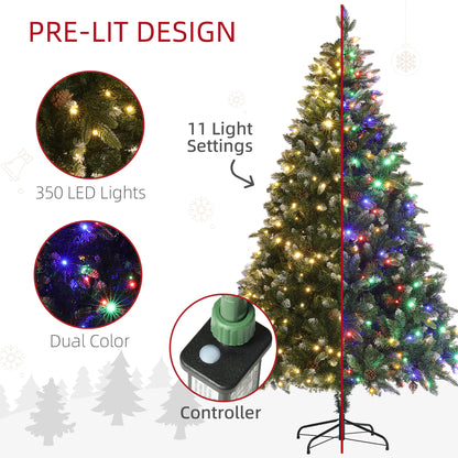 6ft Prelit Christmas Tree Artificial - White Frosted Green with LED Lights Multicoloured 1078 Tips