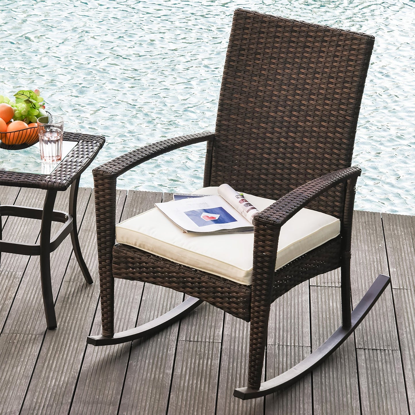 Outdoor PE Rattan Rocking Chair