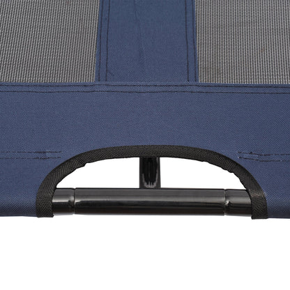 PawHut Large Dogs Elevated Oxford Cloth Bed for Camping Outdoors Blue