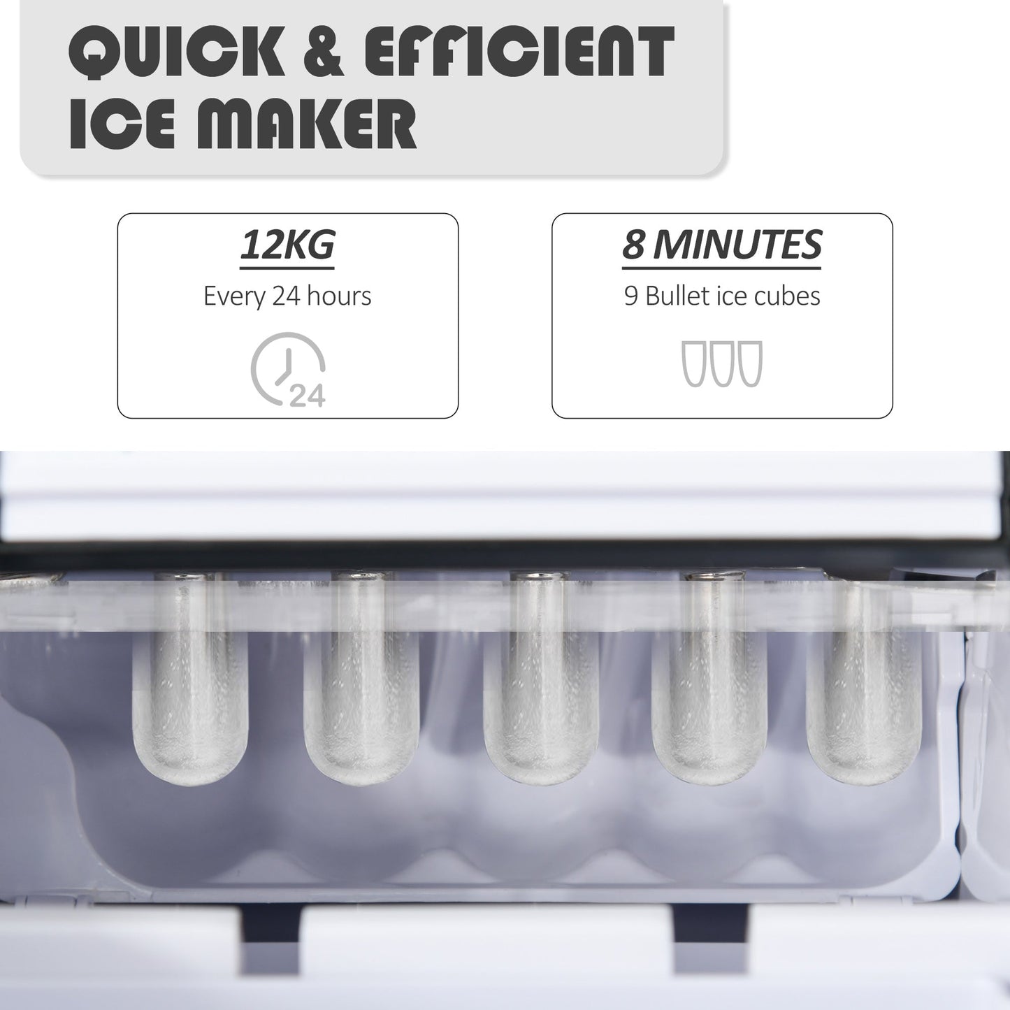 130W 2L 15 Minute Ice Machine Black