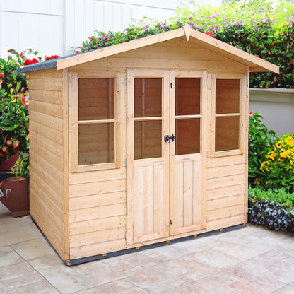 Shire Haddon 6' 8" x 6' 3" Apex Summerhouse - Premium Dip Treated Shiplap