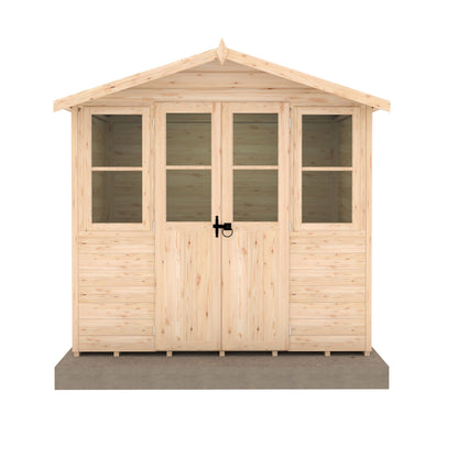 Shire Haddon 6' 8" x 6' 3" Apex Summerhouse - Premium Dip Treated Shiplap