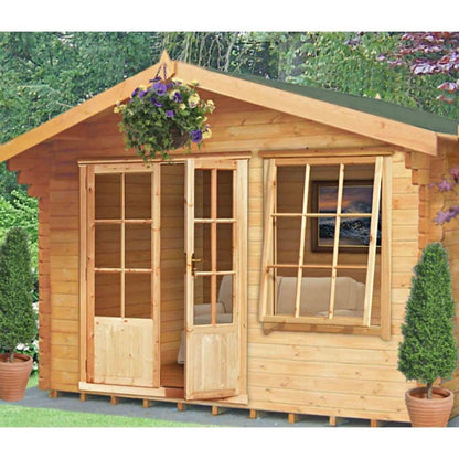 Shire Hale 11' 9" x 9' 9" Apex Log Cabin - Premium 44mm Cladding Tongue & Groove