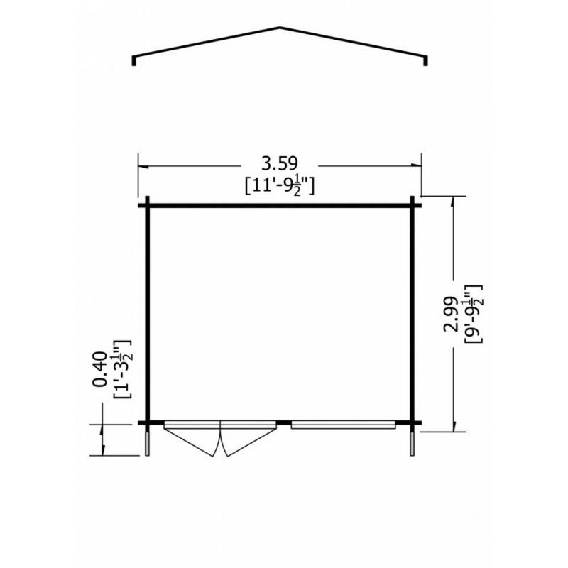 Shire Hale 10' x 12' Apex Log Cabin - Classic 28mm Cladding Tongue & Groove