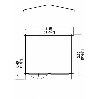 Shire Hale 10' x 12' Apex Log Cabin - Classic 28mm Cladding Tongue & Groove