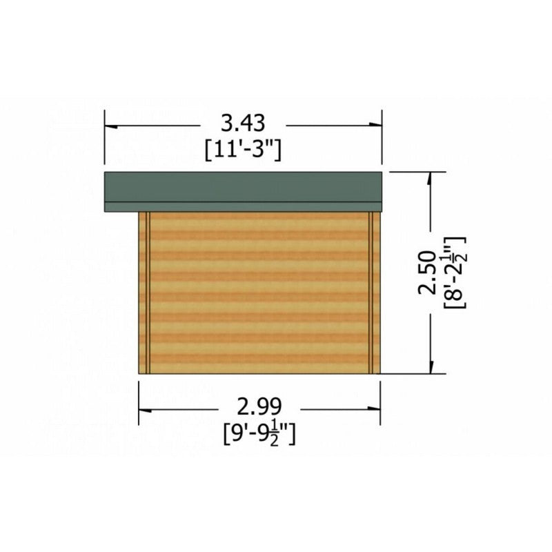 Shire Hale 11' 9" x 9' 9" Apex Log Cabin - Premium 34mm Cladding Tongue & Groove