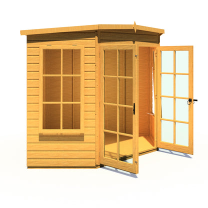 Shire Hampton 6' 8" x 6' 8" Flat Summerhouse - Premium Dip Treated Shiplap